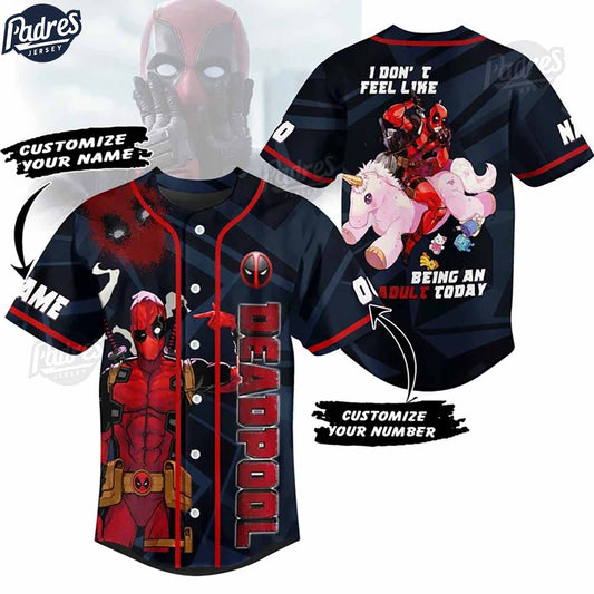 Custom Deadpool I Dont Feel Like Being An Adult Today Baseball Jersey - Padres Jersey Oasis: Elevate Your... (Image 1)