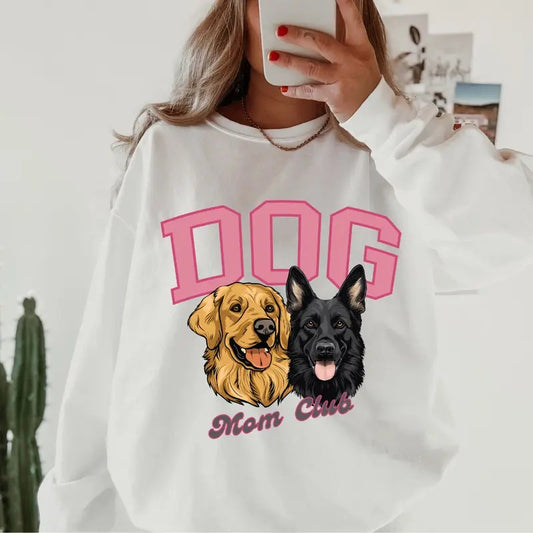 Custom Dog Mom Club Sweatshirt ~ Sweatshirt Unisex Apparel Relaxed Fit Printed in the USA Clothing Womenswear Casual and...