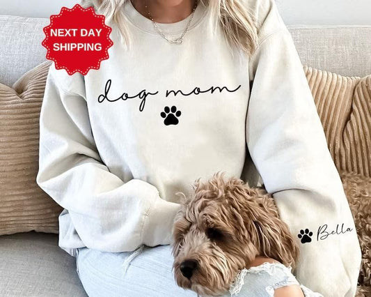 Custom Dog Mom Sweatshirt, Personalized Dog Mom Sweatshirt, Custom Dog Mama Sweatshirt, Dog Mom Sweater, Dog Mom...