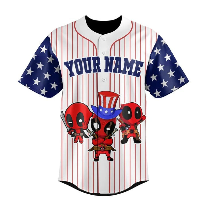 Custom Don't Mess With America Deadpool Baseball Jersey - Padres Jersey Oasis: Elevate Your Baseball Style Game... (Image 3)