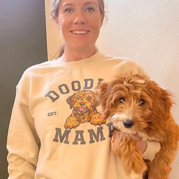 Custom Doodle Mama Crewneck Sweatshirt, Trendy Doodle Mama Sweatshirt, Labradoodle Mom Gift, Custom Labradoodle...