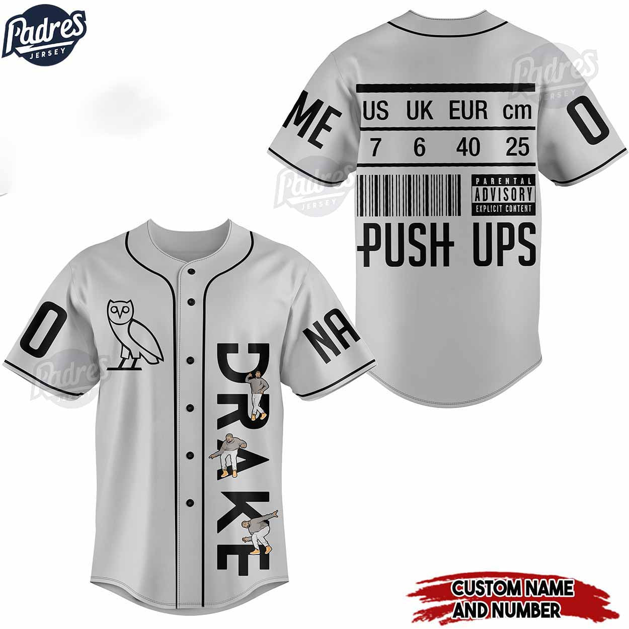 Custom Drake Push Up Baseball Jersey - Padres Jersey Oasis: Elevate Your Baseball Style Game T-Shirts, Hoodie,... (Image 1)