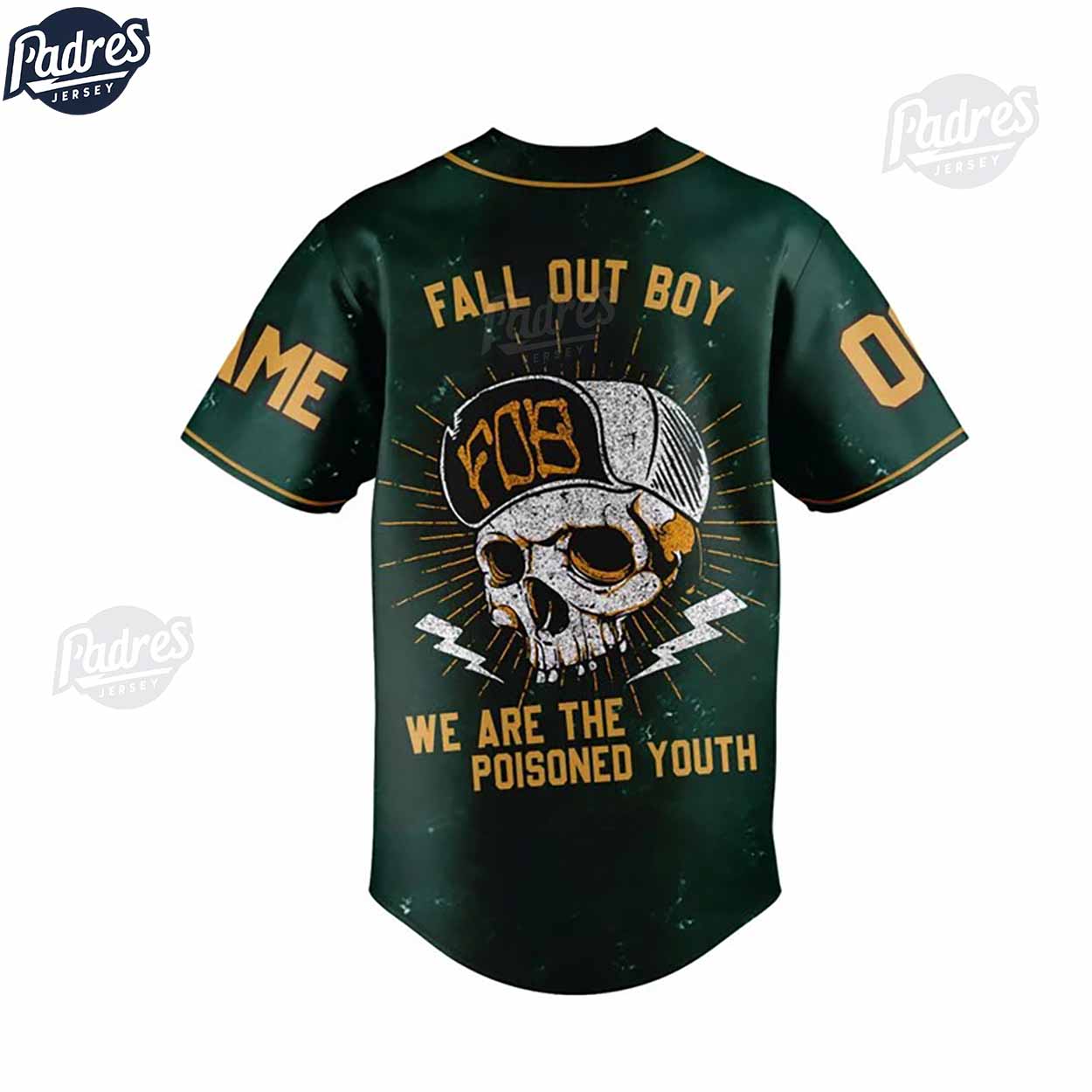 Custom Fall Out Boy We Are The Poisoned Youth Baseball Jersey - Padres Jersey Oasis: Elevate Your Baseball... (Image 3)