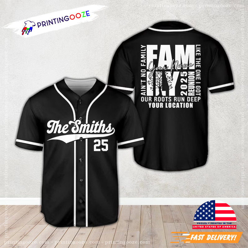 Custom Family Reunion Our Roots Run Deep Baseball Jersey