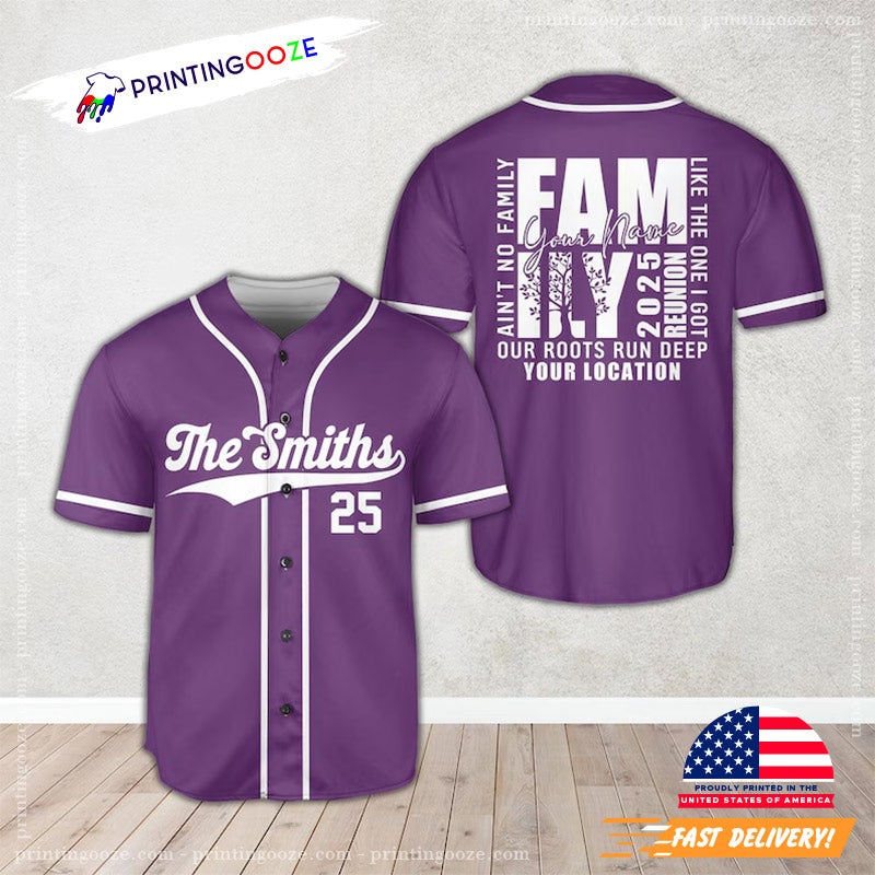 Custom Family Reunion Our Roots Run Deep Baseball Jersey
