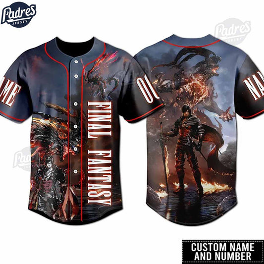 Custom Final Fantasy Game 3D Baseball Jersey - Padres Jersey Oasis: Elevate Your Baseball Style Game T-Shirts,... (Image 1)