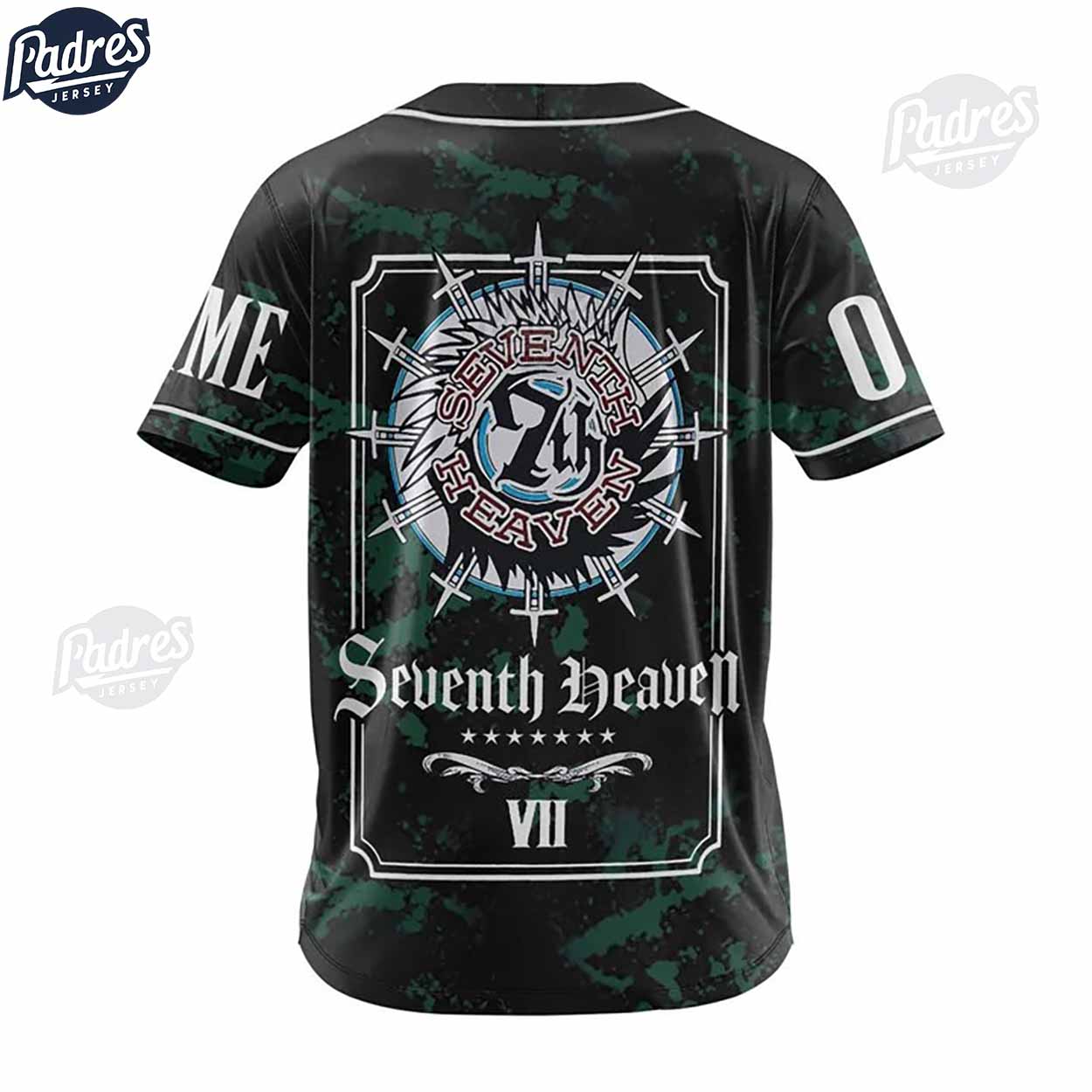 Custom Final Fantasy VII 7th Heaven Baseball Jersey - Padres Jersey Oasis: Elevate Your Baseball Style Game... (Image 3)