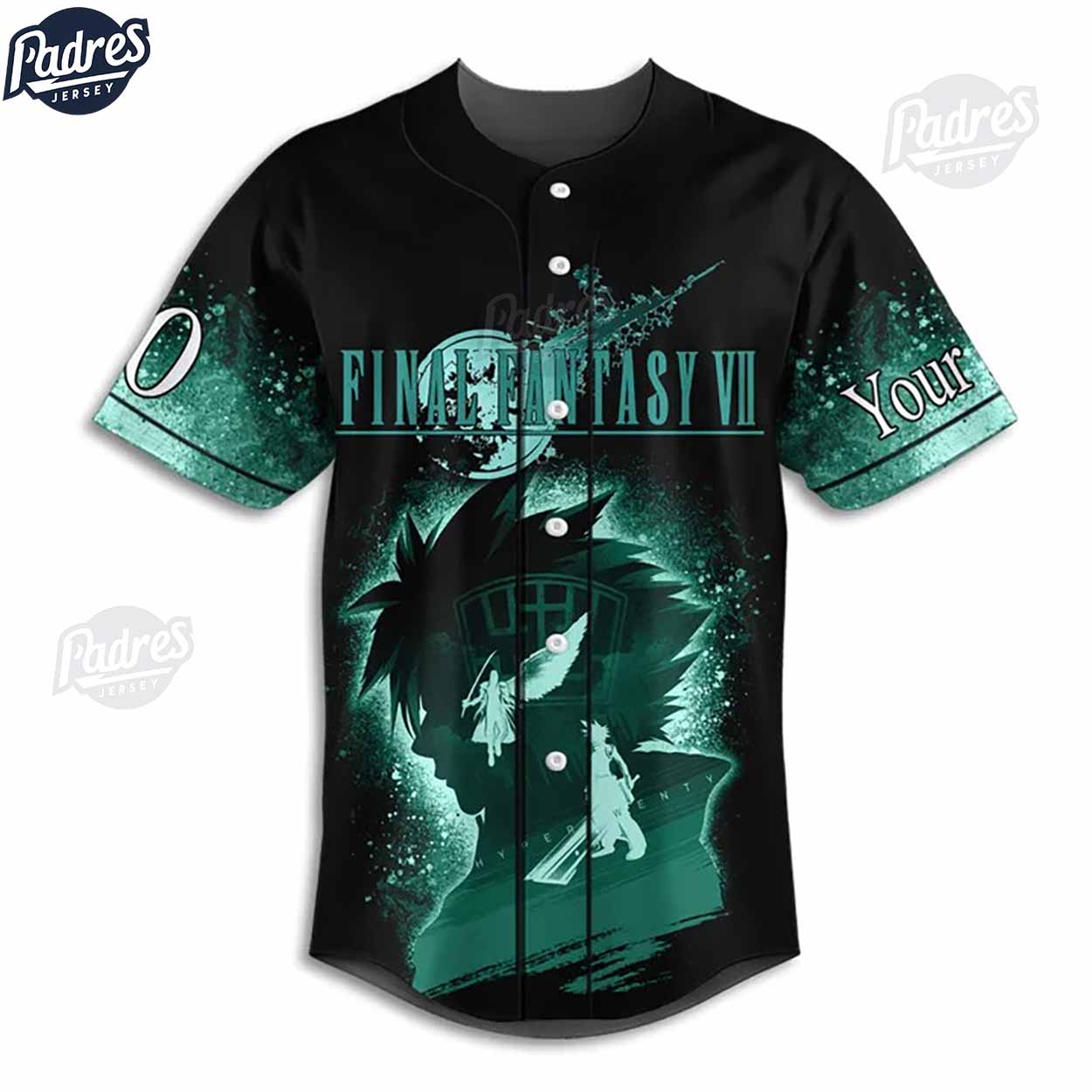 Custom Final Fantasy VII Baseball Jersey - Padres Jersey Oasis: Elevate Your Baseball Style Game T-Shirts,... (Image 2)