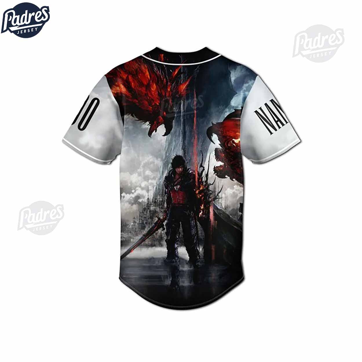 Custom Final Fantasy XVI Baseball Jersey Style - Padres Jersey Oasis: Elevate Your Baseball Style Game... (Image 2)