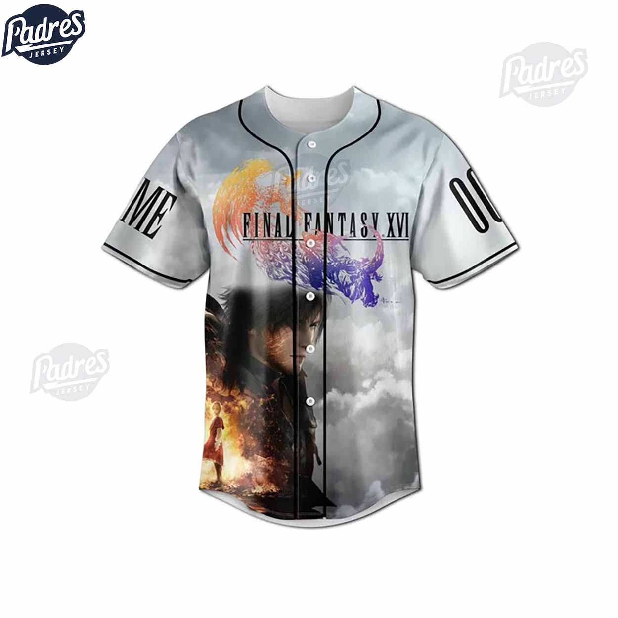 Custom Final Fantasy XVI Baseball Jersey Style - Padres Jersey Oasis: Elevate Your Baseball Style Game... (Image 3)