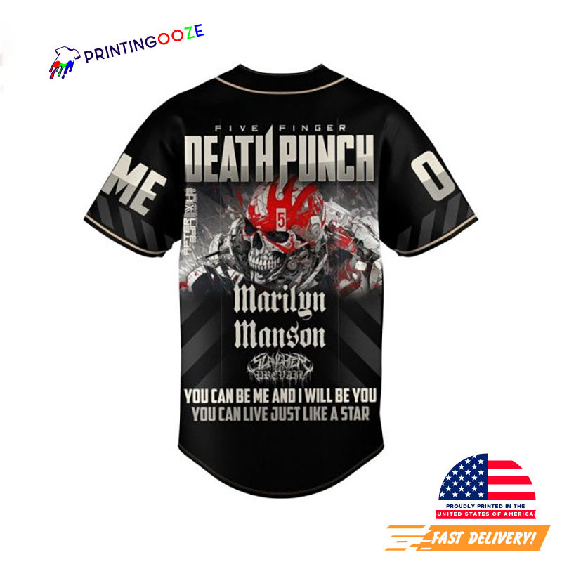 Custom Five Finger Death Punch Marilyn Manson Baseball Jersey