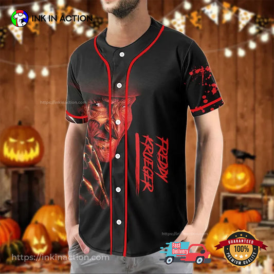 Custom Freddy Krueger Halloween Movie Baseball Jersey