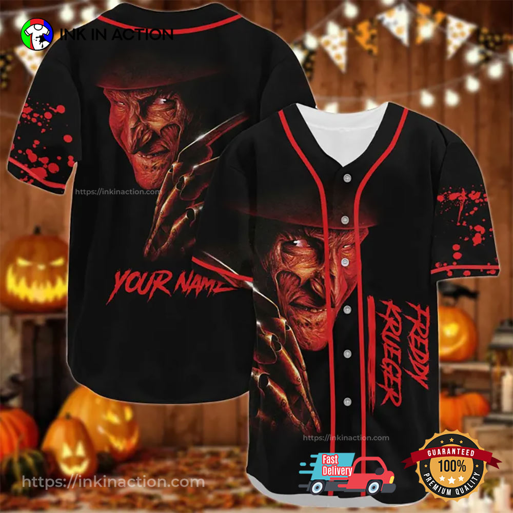Custom Freddy Krueger Halloween Movie Baseball Jersey