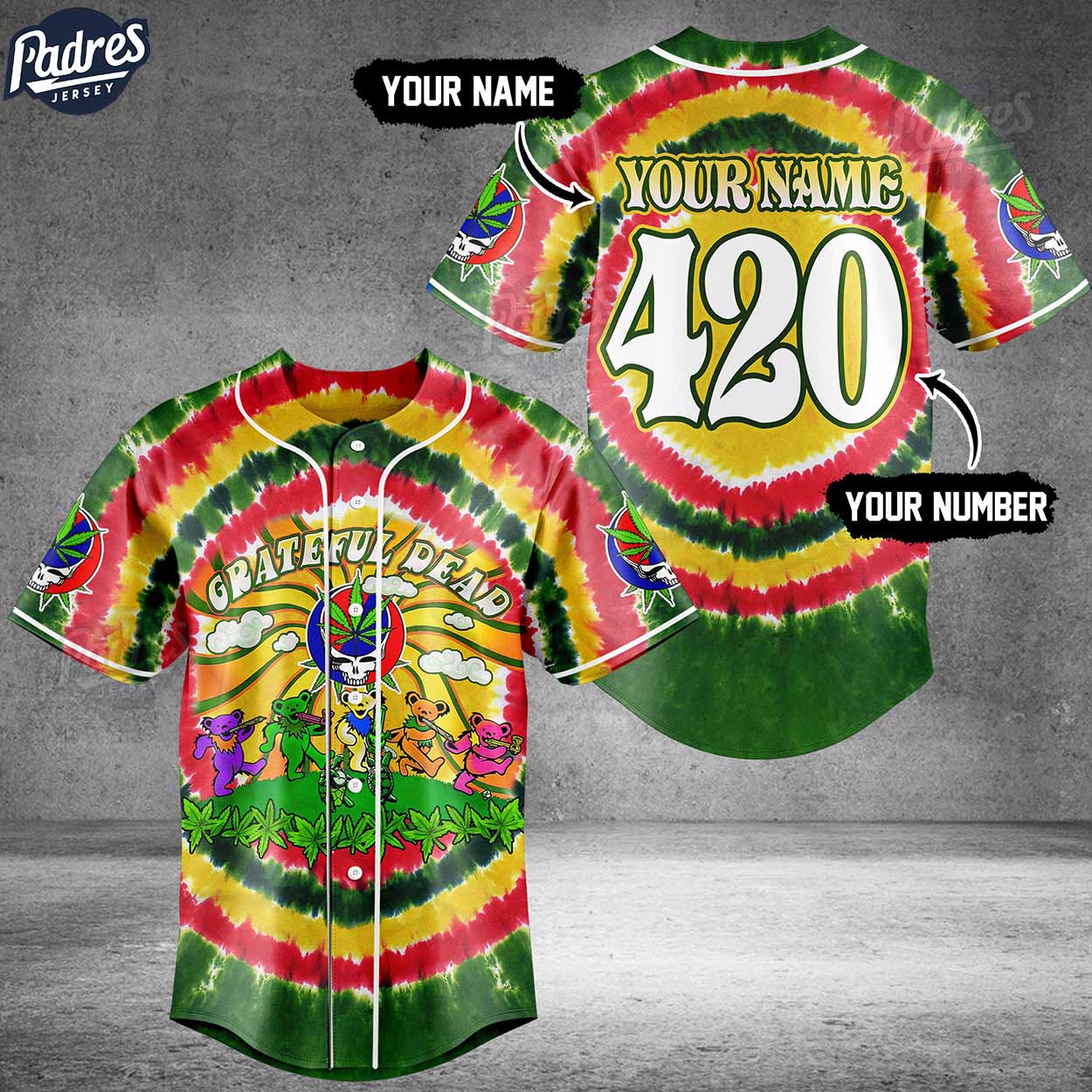 Custom GRFD Marijuana Jersey Style - Padres Jersey Oasis: Elevate Your Baseball Style Game T-Shirts, Hoodie,... (Image 1)