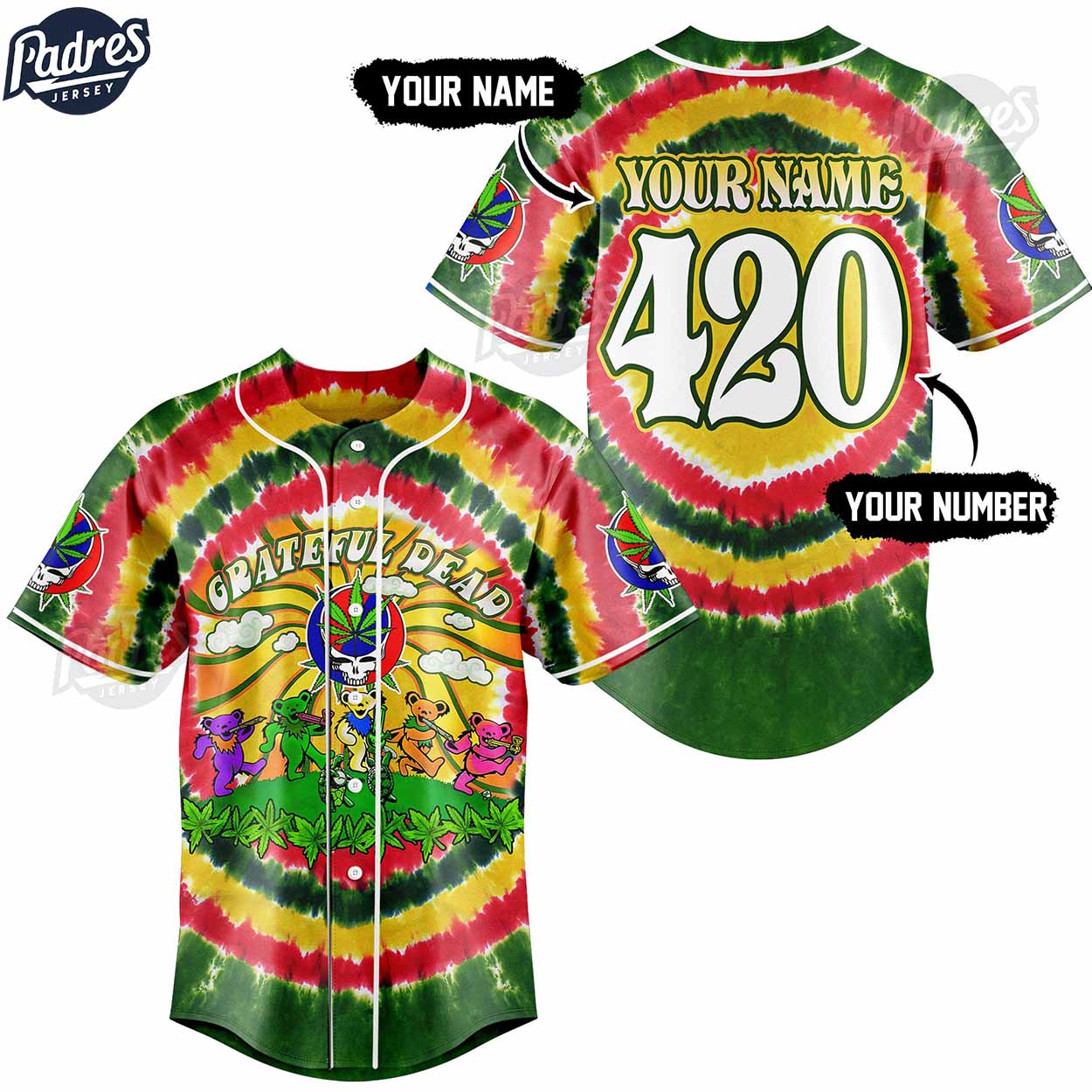 Custom GRFD Marijuana Jersey Style - Padres Jersey Oasis: Elevate Your Baseball Style Game T-Shirts, Hoodie,... (Image 2)