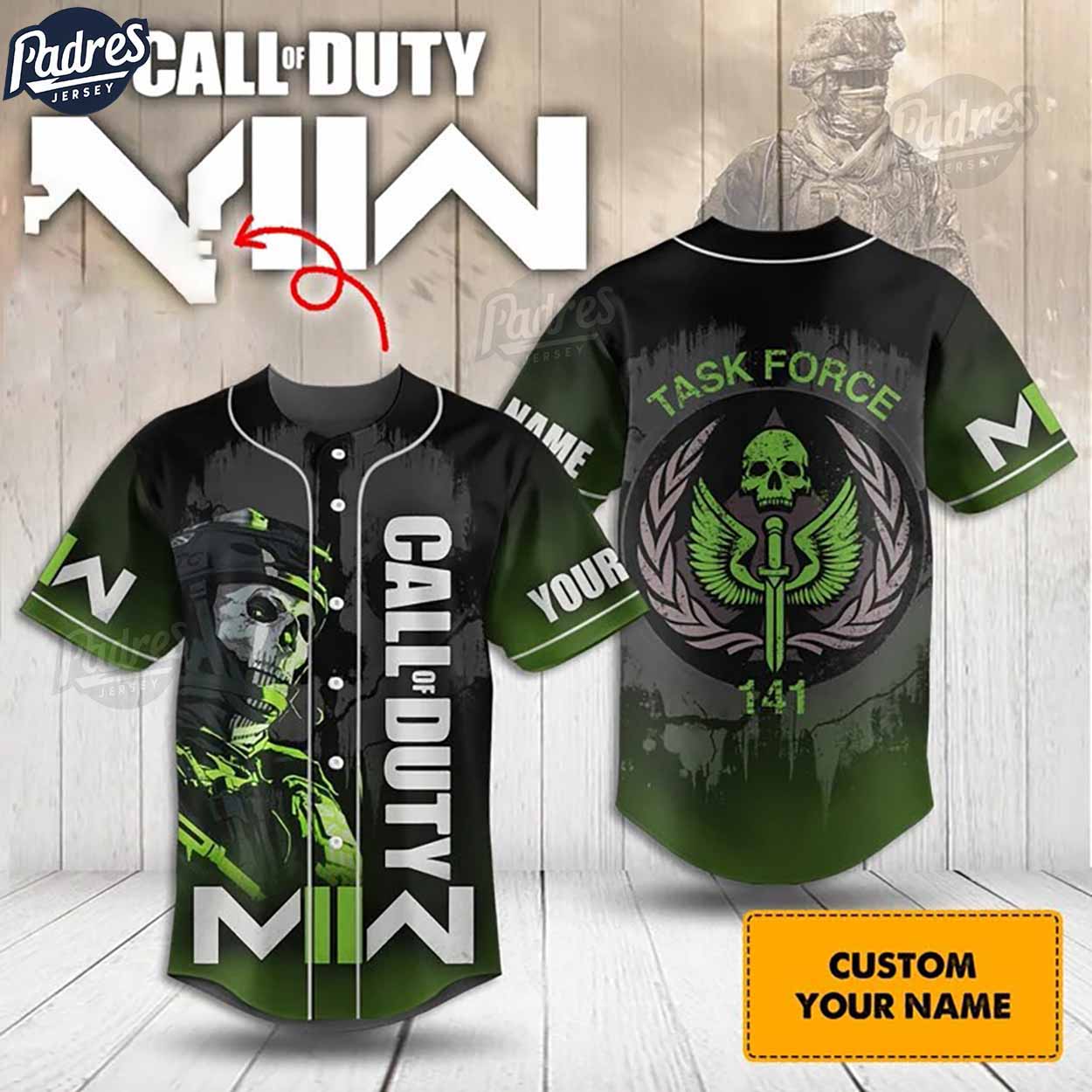 Custom Gamer Call Of Duty Baseball Jersey - Padres Jersey Oasis: Elevate Your Baseball Style Game T-Shirts,... (Image 1)