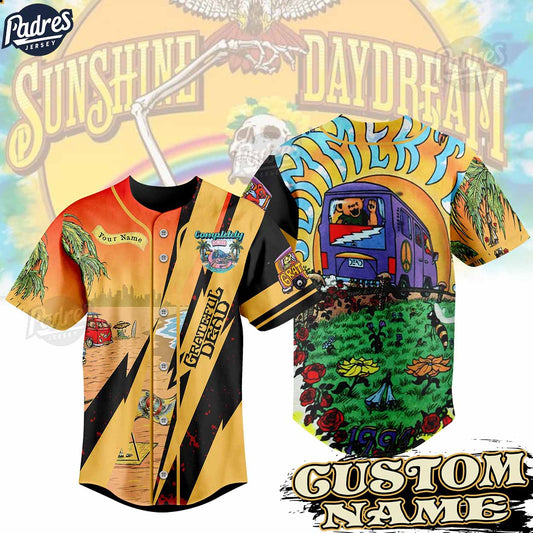 Custom Grateful Dead Sunshine Daydream Baseball Jersey - Padres Jersey Oasis: Elevate Your Baseball Style Game... (Image 1)