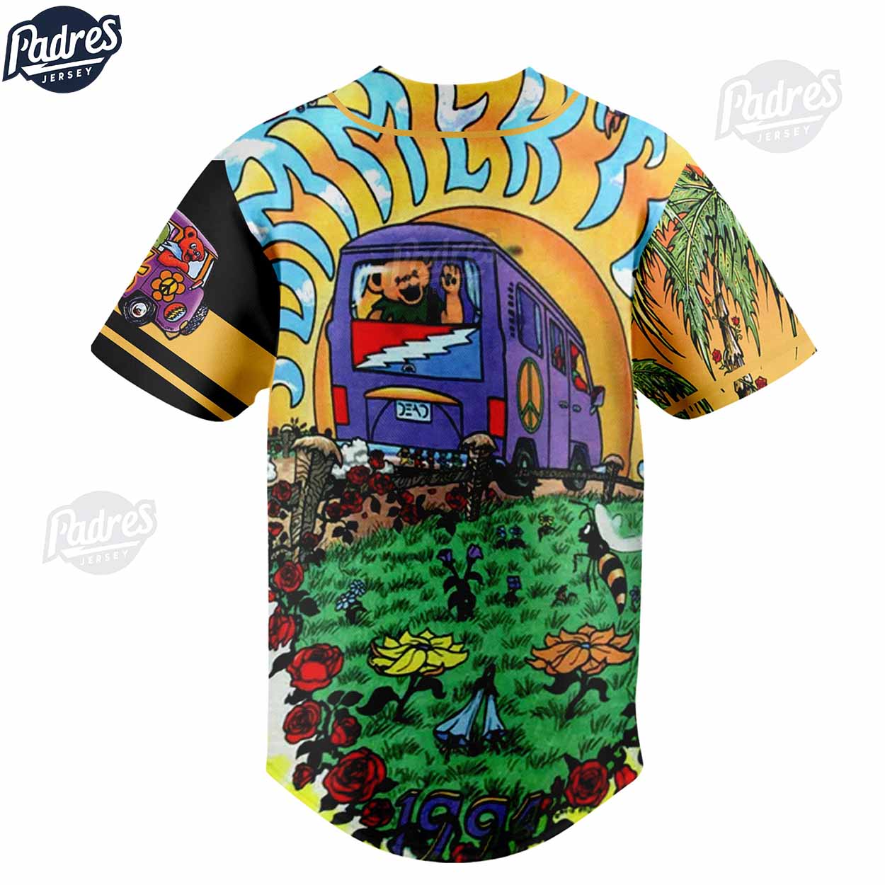 Custom Grateful Dead Sunshine Daydream Baseball Jersey - Padres Jersey Oasis: Elevate Your Baseball Style Game... (Image 2)