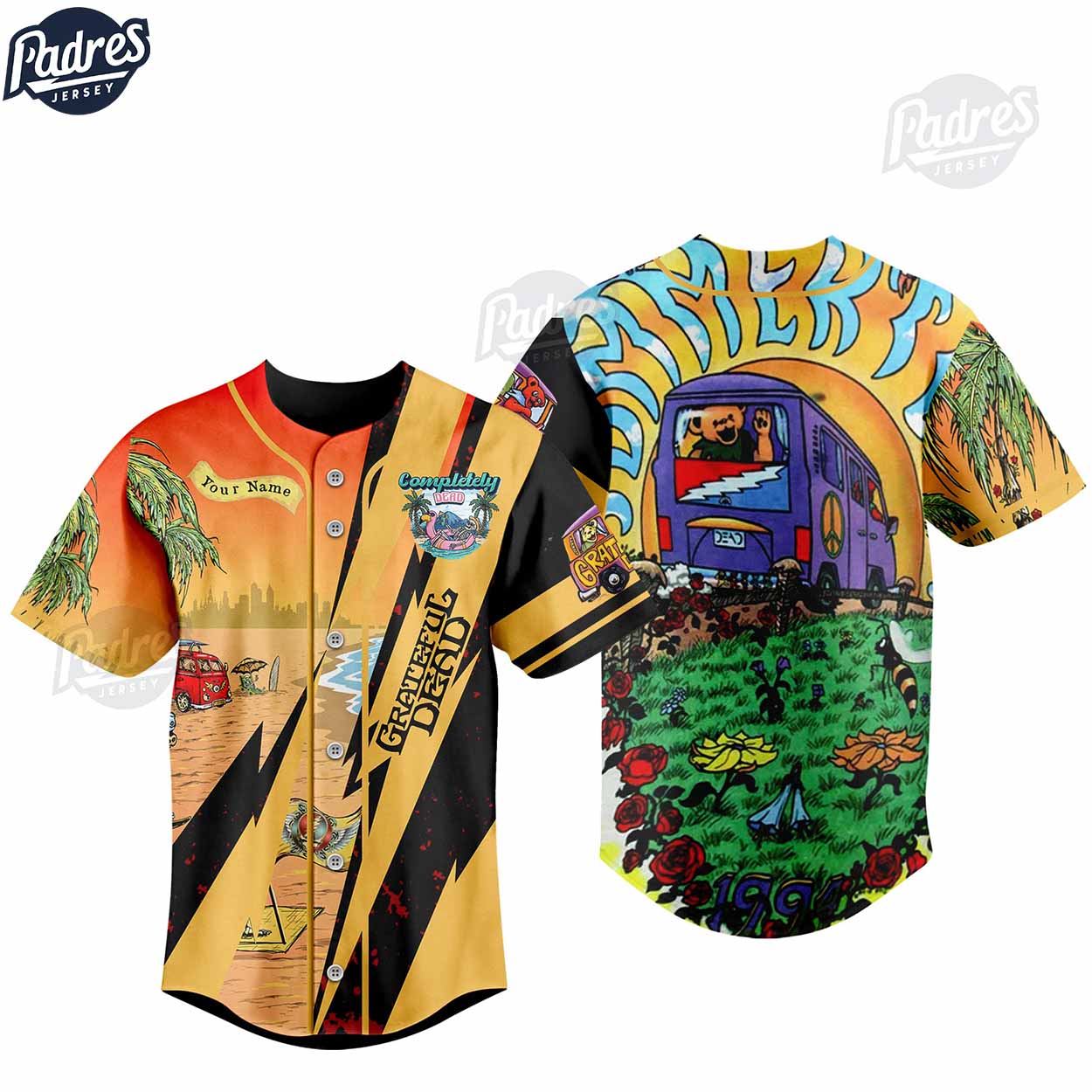 Custom Grateful Dead Sunshine Daydream Baseball Jersey - Padres Jersey Oasis: Elevate Your Baseball Style Game... (Image 4)