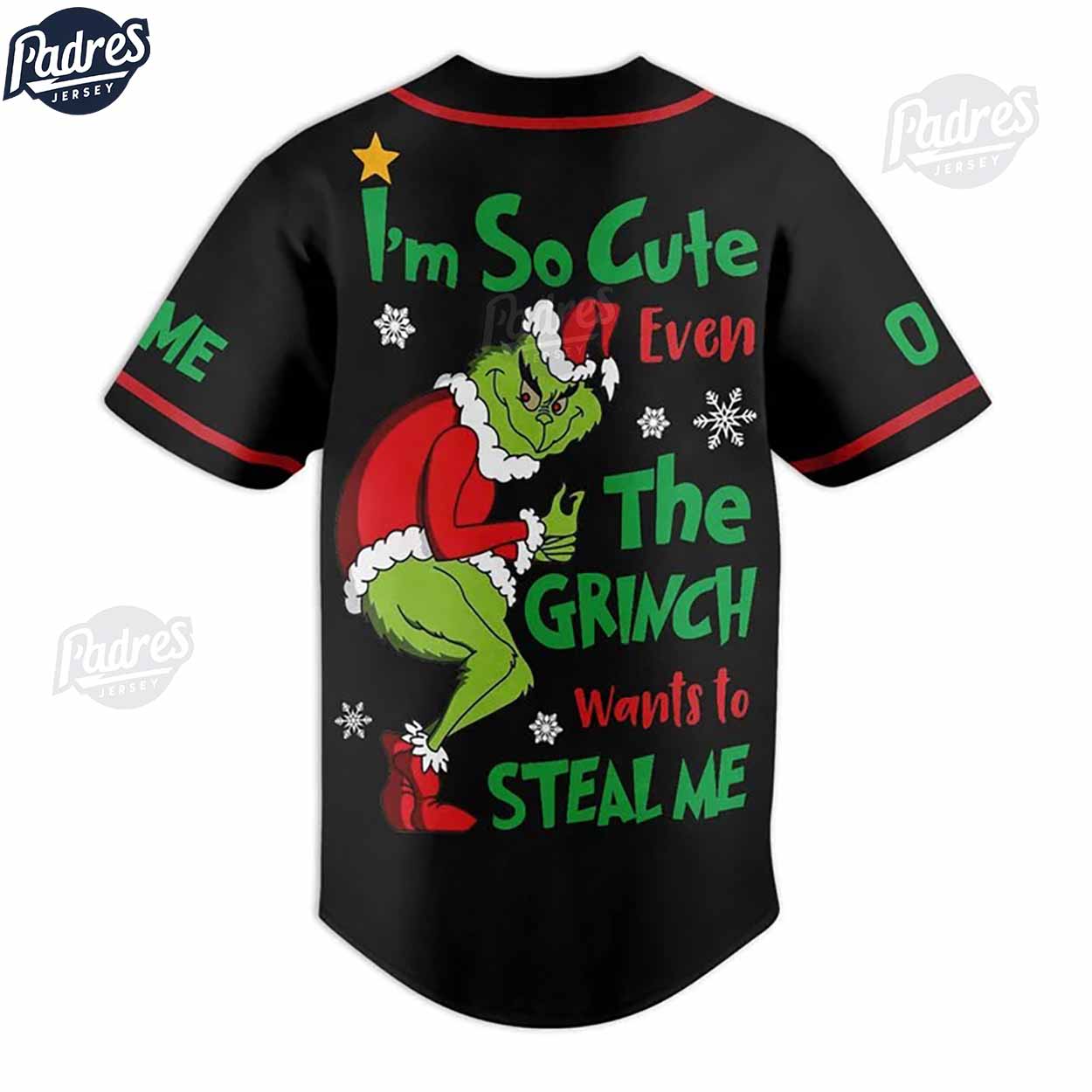 Custom Grinch Christmas Baseball Jersey - Padres Jersey Oasis: Elevate Your Baseball Style Game T-Shirts,... (Image 2)