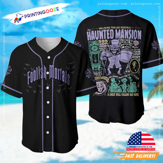 Custom Haunted Mansion Map Horror Party Baseball Jersey