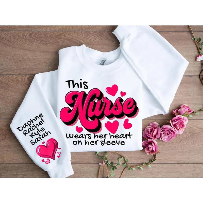 Custom Heart on Her Sleeve Sweatshirt