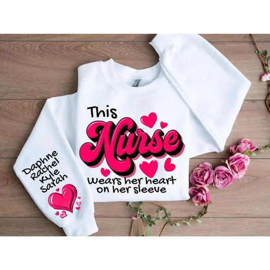 Custom Heart on Her Sleeve Sweatshirt