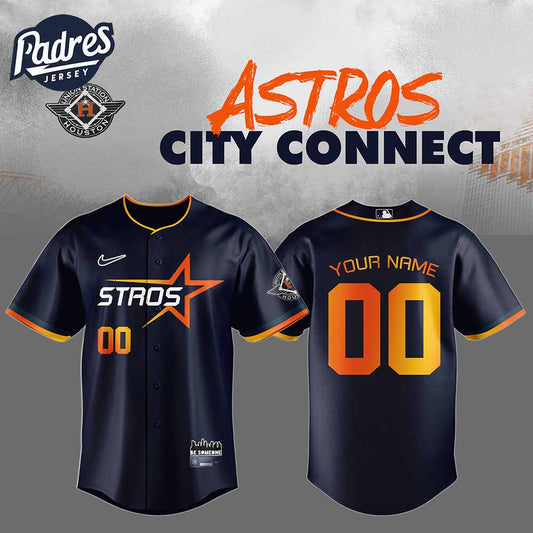 Custom Houston Astros 2025 City Connect Special Edition Navy Baseball Jersey - Padres Jersey Oasis: Elevate... (Image 1)