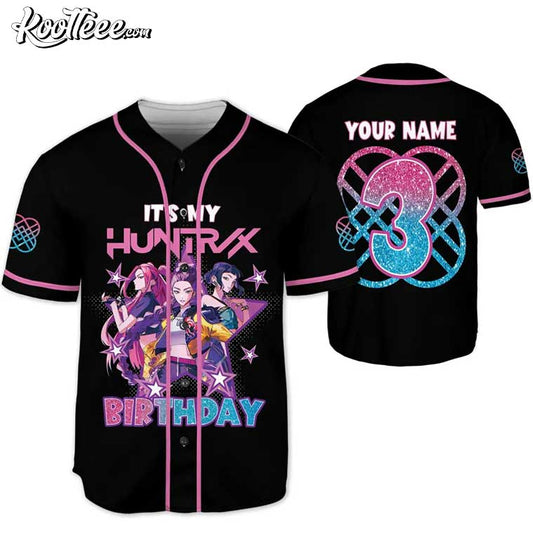 Custom Huntrix Birthday Girl Kpop Demon Hunters Baseball Jersey