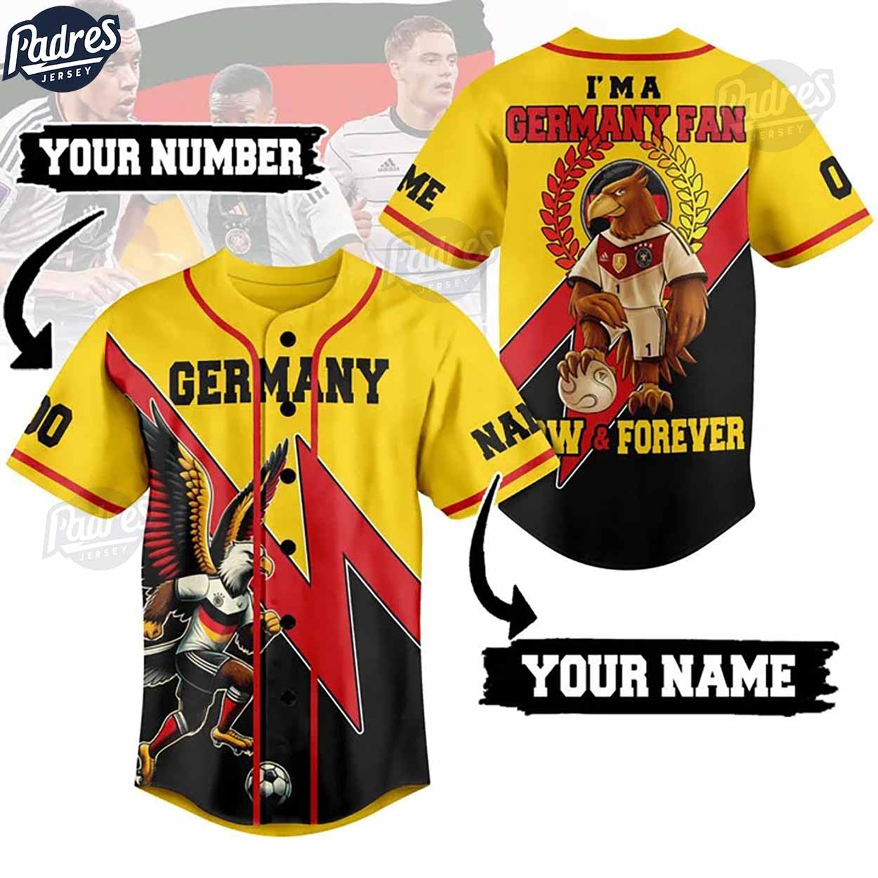 Custom I Am Germany Fan Baseball Jersey Style - Padres Jersey Oasis: Elevate Your Baseball Style Game T-Shirts,... (Image 1)