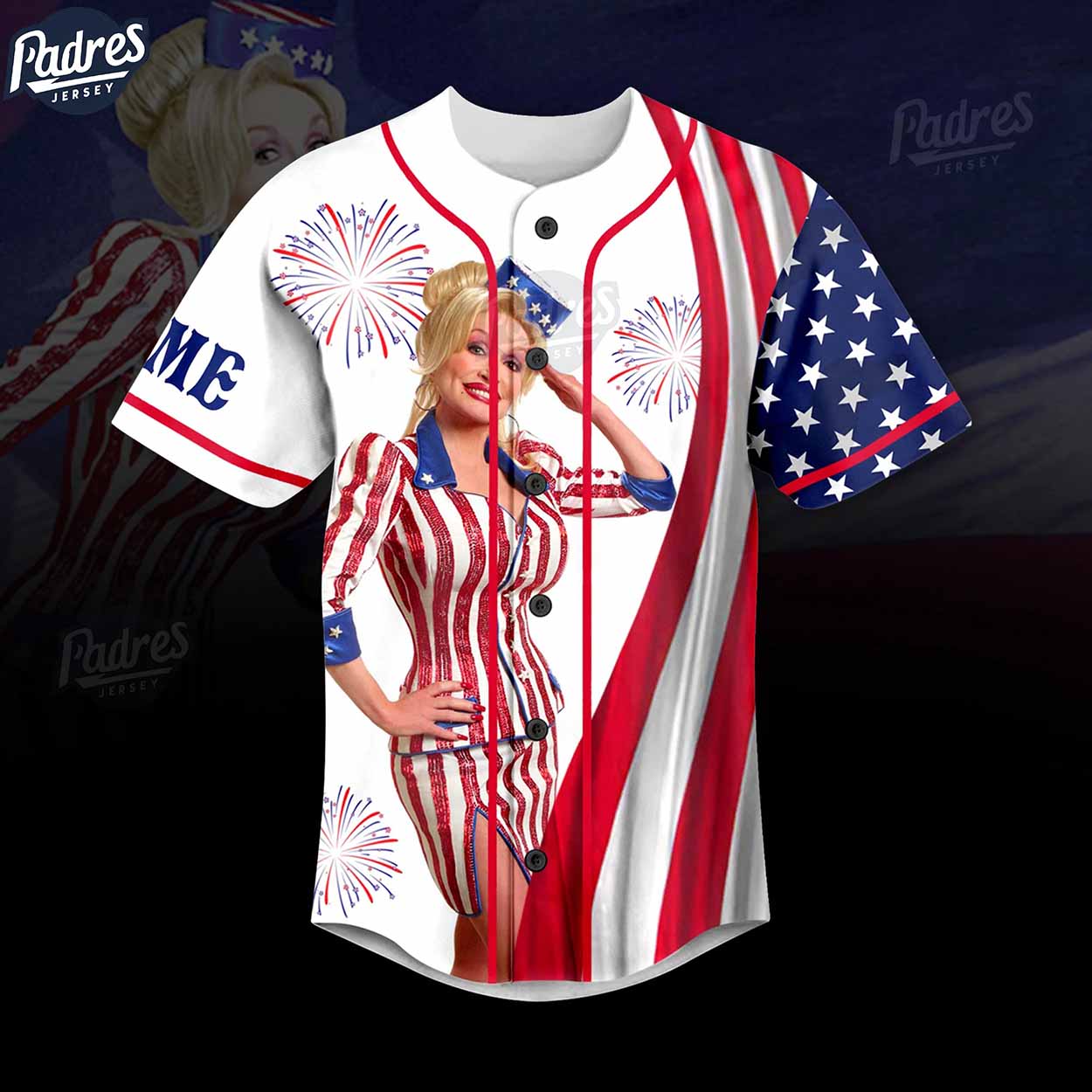 Custom In Dolly We Trust 4th Of July Baseball Jersey - Padres Jersey Oasis: Elevate Your Baseball Style Game... (Image 2)