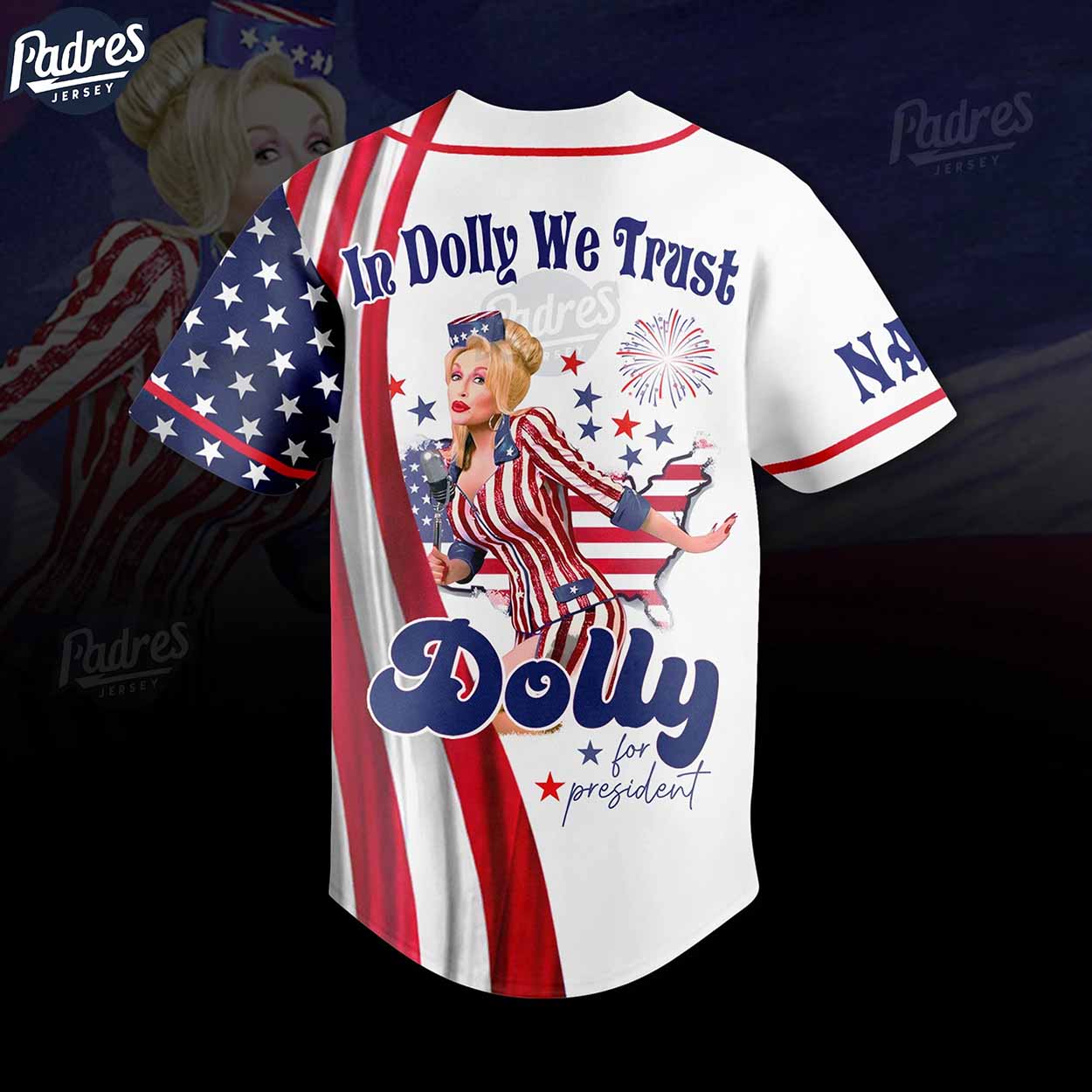 Custom In Dolly We Trust 4th Of July Baseball Jersey - Padres Jersey Oasis: Elevate Your Baseball Style Game... (Image 3)