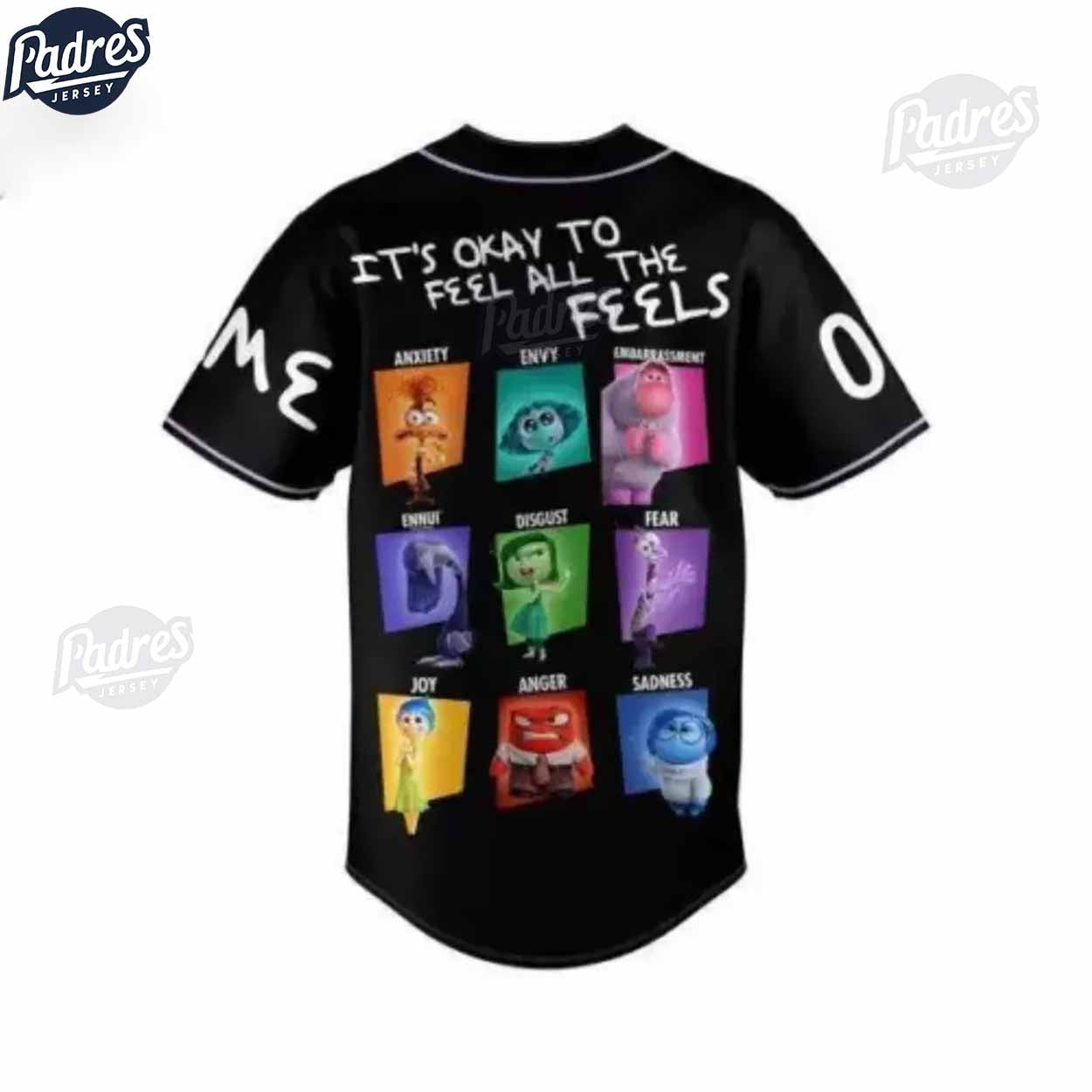 Custom Inside Out 2 Black Baseball Jersey Style - Padres Jersey Oasis: Elevate Your Baseball Style Game... (Image 2)