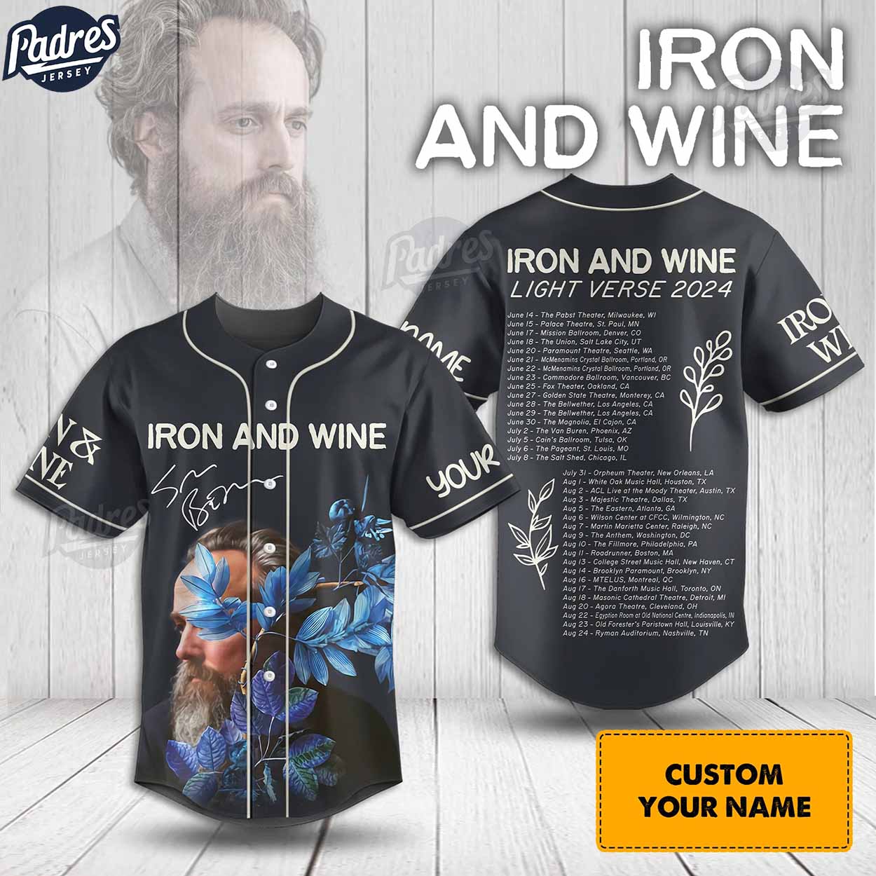 Custom Iron And Wine Light Verse 2024 Baseball Jersey - Padres Jersey Oasis: Elevate Your Baseball Style Game... (Image 1)
