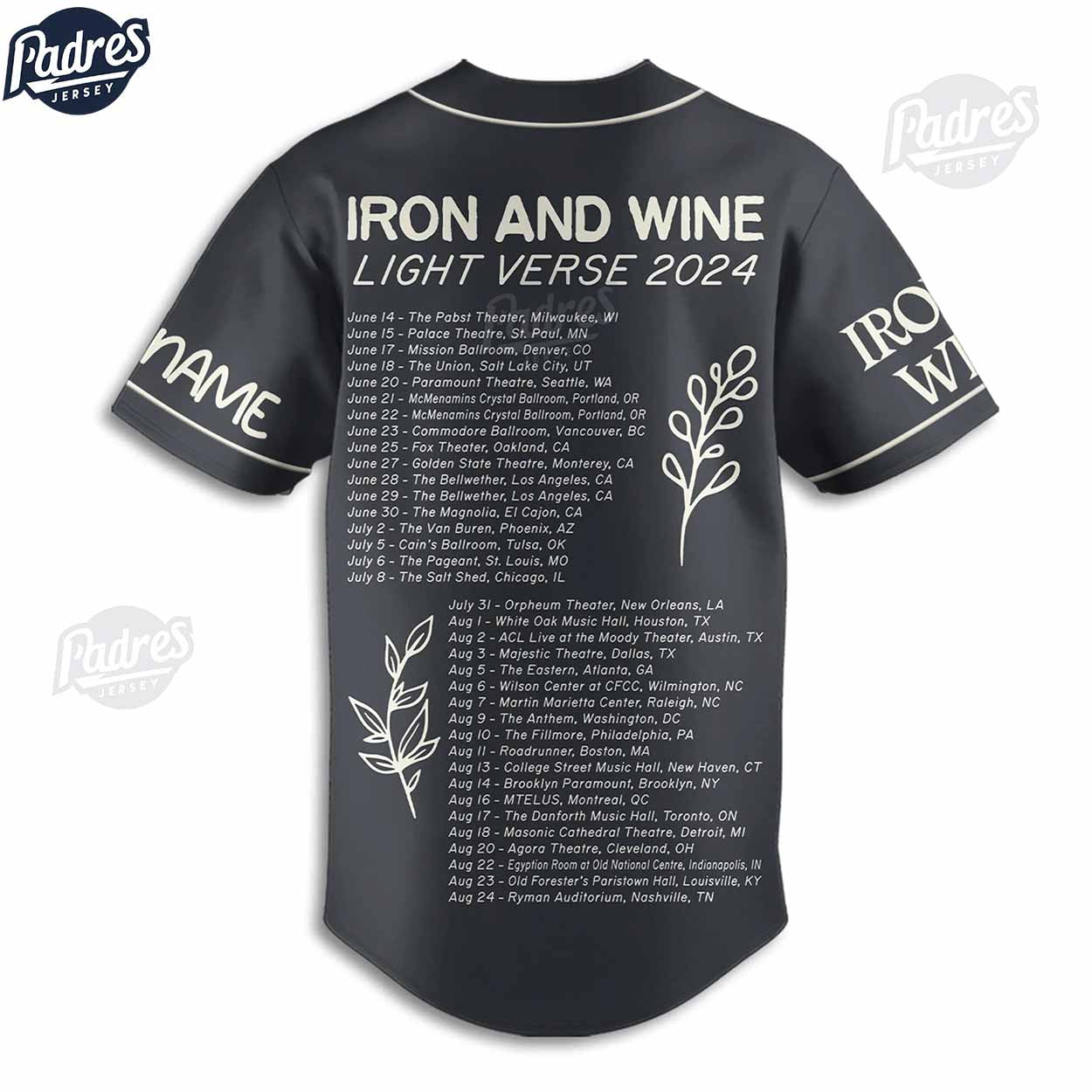Custom Iron And Wine Light Verse 2024 Baseball Jersey - Padres Jersey Oasis: Elevate Your Baseball Style Game... (Image 3)