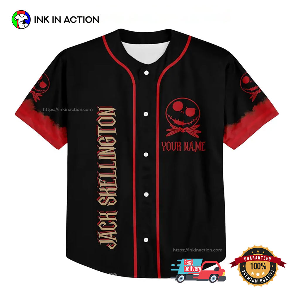 Custom Jack Skellington Halloween Baseball Jersey