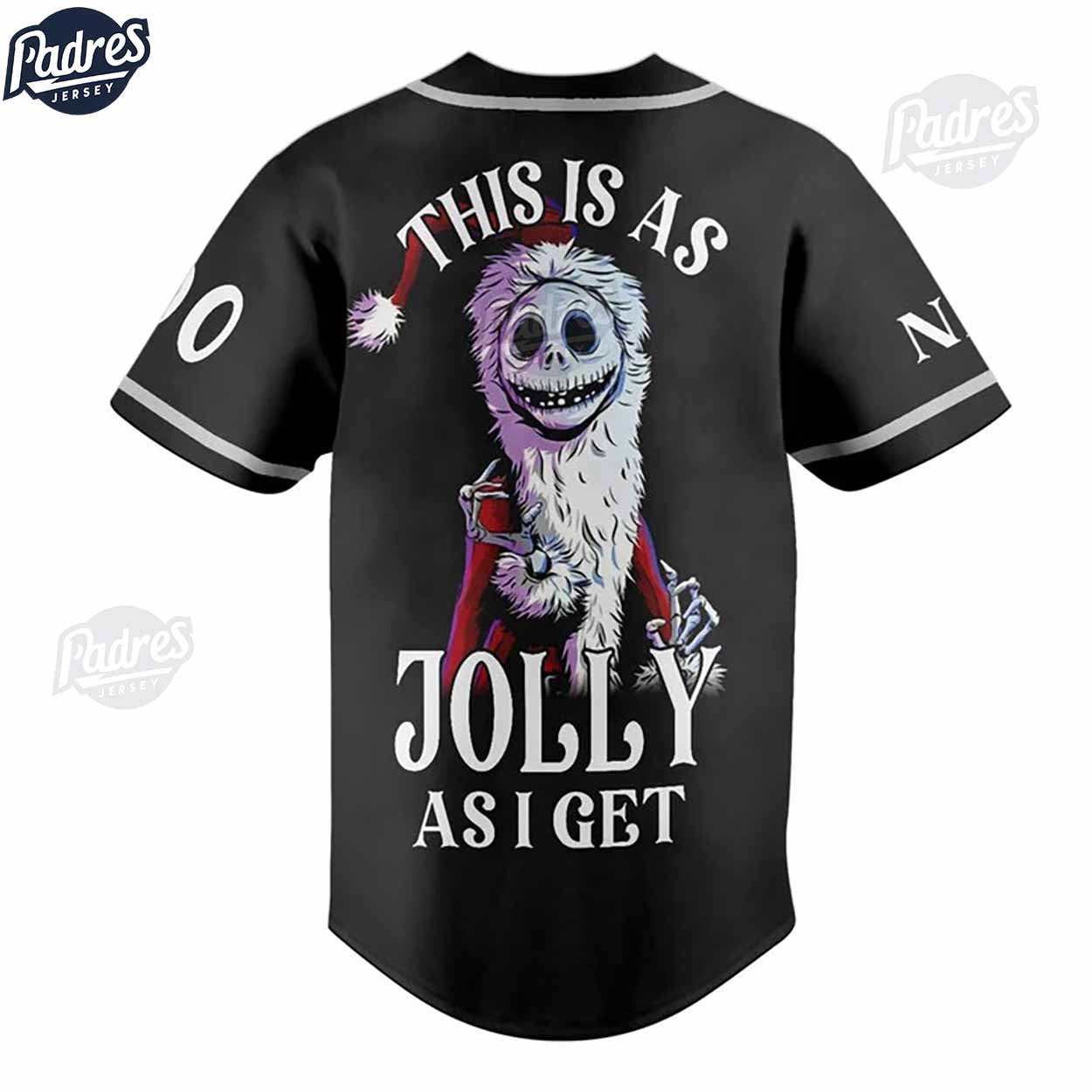 Custom Jack Skellington This Is As Jolly As I Get Baseball Jersey - Padres Jersey Oasis: Elevate Your Baseball... (Image 3)