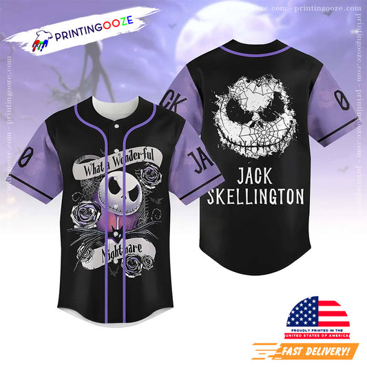 Custom Jack Skellington What A Wonderful Nightmare Baseball Jersey