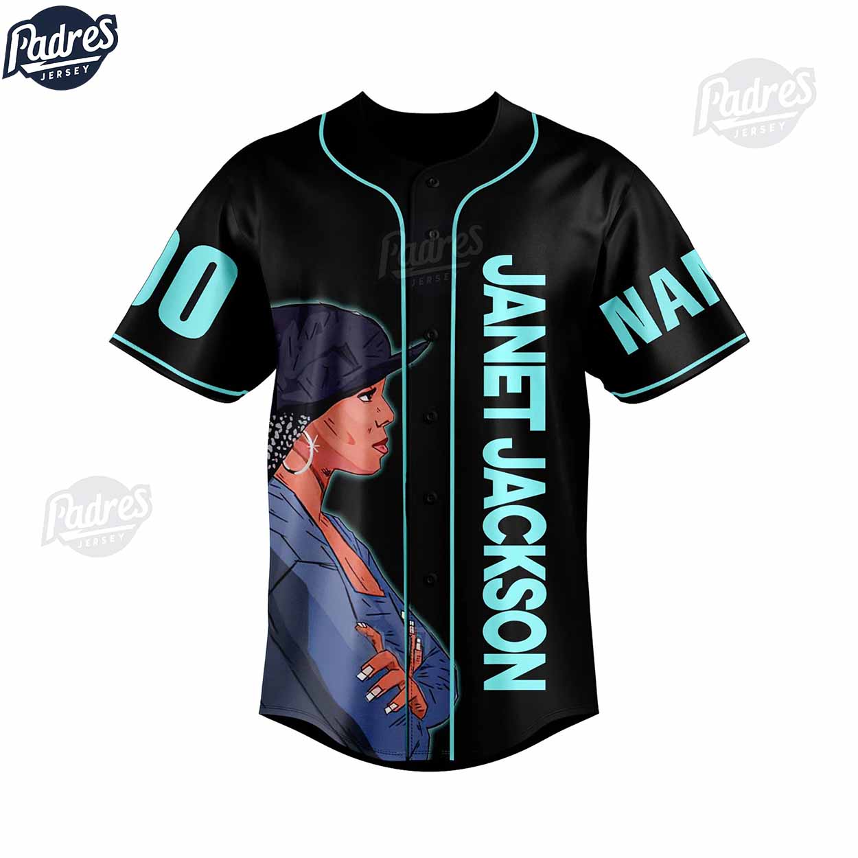 Custom Janet Jackson Together Again Baseball Jersey - Padres Jersey Oasis: Elevate Your Baseball Style Game... (Image 2)