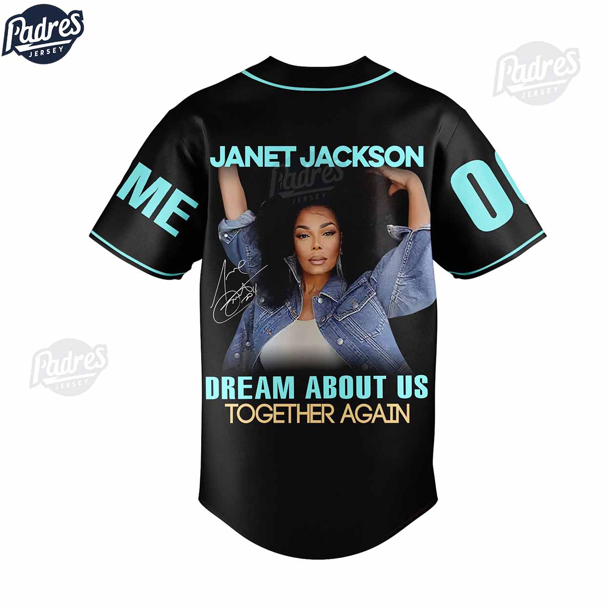 Custom Janet Jackson Together Again Baseball Jersey - Padres Jersey Oasis: Elevate Your Baseball Style Game... (Image 3)