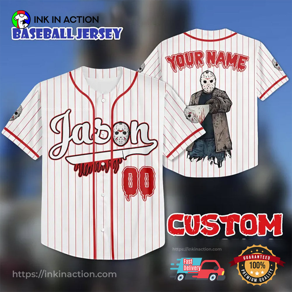Custom Jason Voorhees Friday The 13th Baseball Jersey