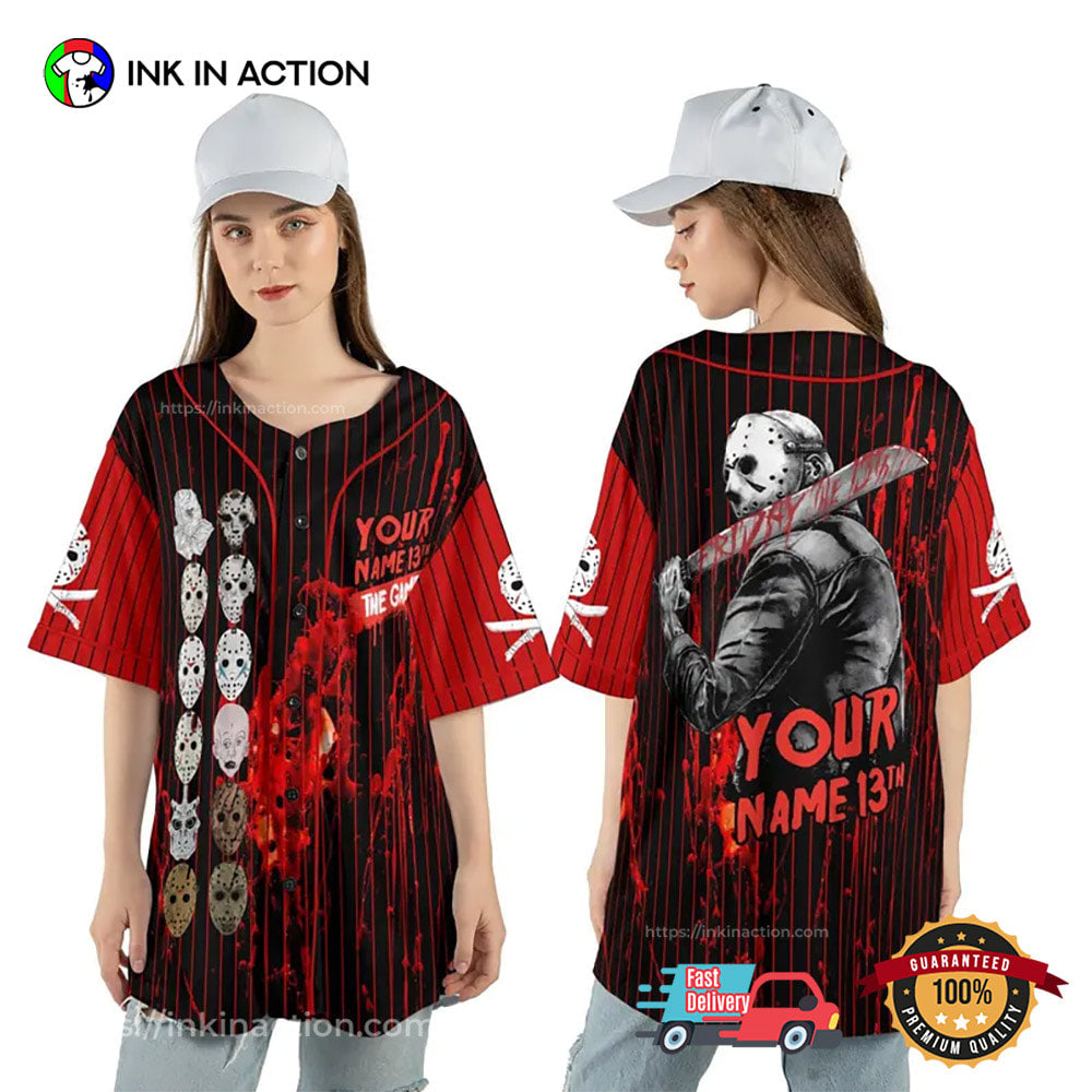 Custom Jason Voorhees Spooky Season Baseball Jersey