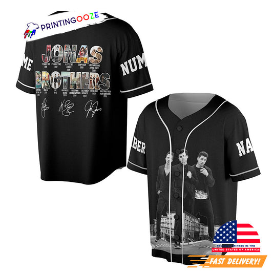 Custom Jonas Brothers Signature 2025 Concert Baseball Jersey