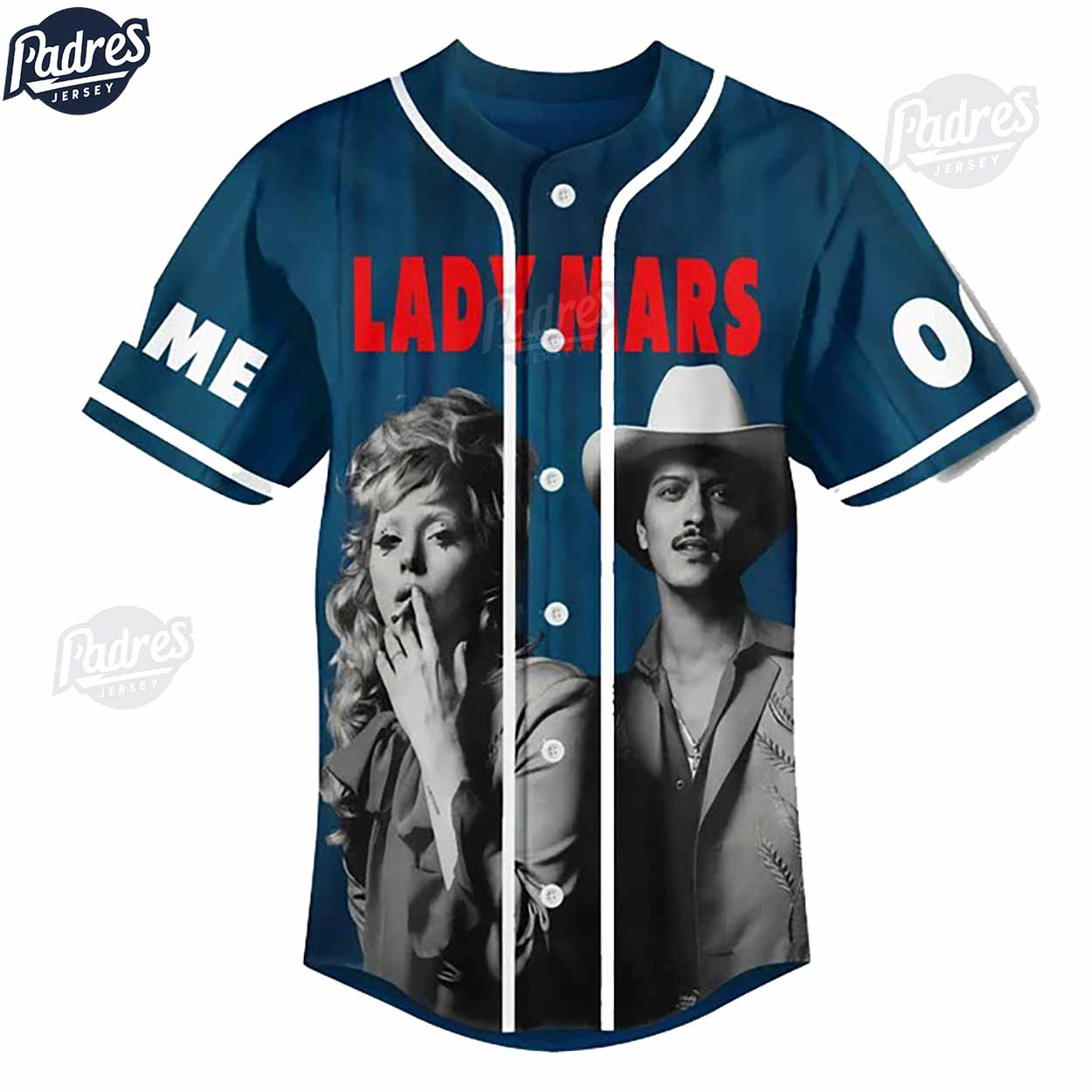 Custom Lady GaGa Die With A Smile Baseball Jersey - Padres Jersey Oasis: Elevate Your Baseball Style Game... (Image 2)