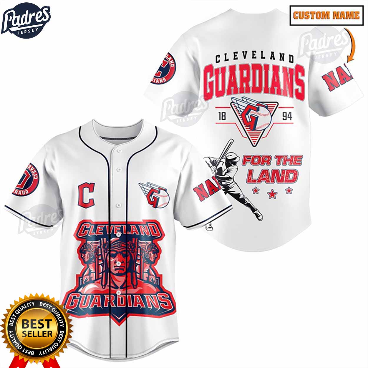Custom MLB Cleveland Guardians Baseball Jersey Style - Padres Jersey Oasis: Elevate Your Baseball Style Game... (Image 1)