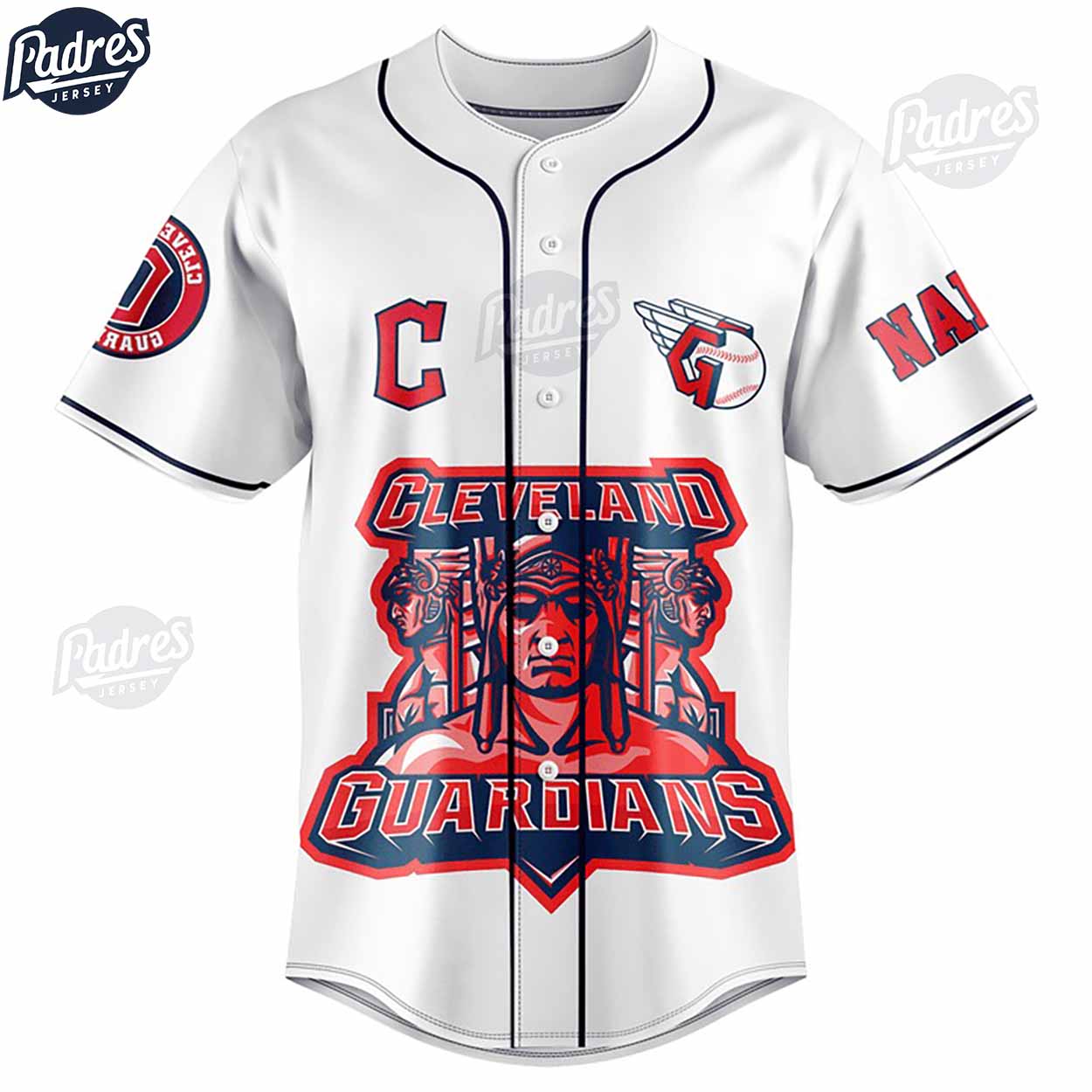 Custom MLB Cleveland Guardians Baseball Jersey Style - Padres Jersey Oasis: Elevate Your Baseball Style Game... (Image 2)