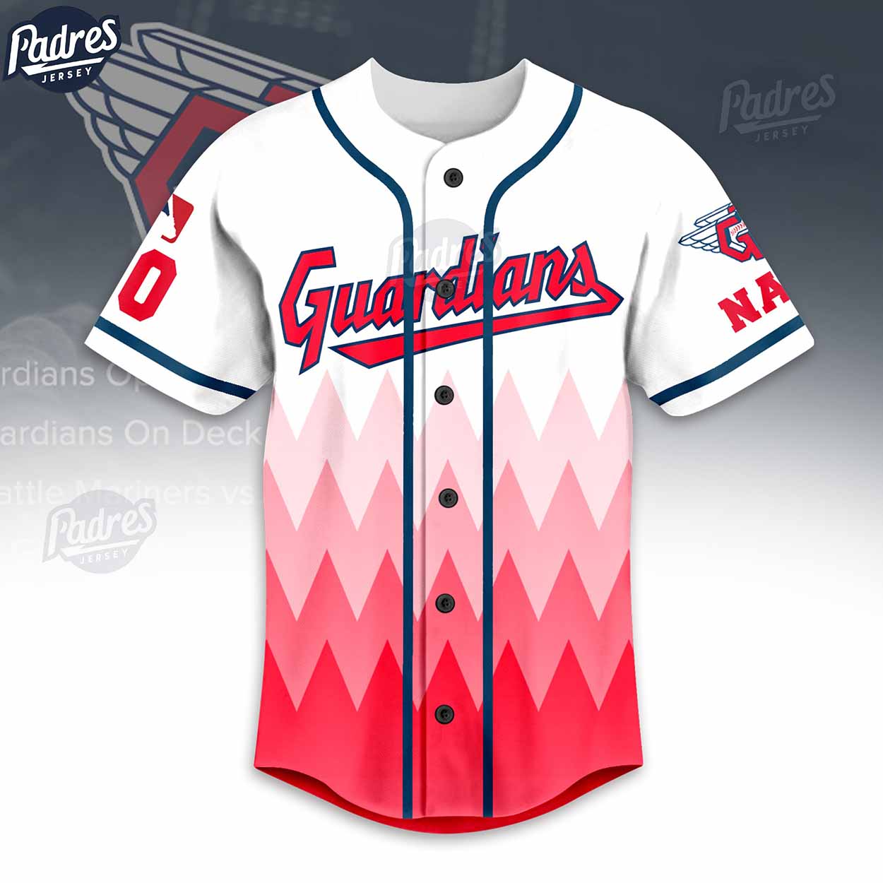 Custom MLB Logo Cleveland Guardian Baseball Jersey - Padres Jersey Oasis: Elevate Your Baseball Style Game... (Image 2)