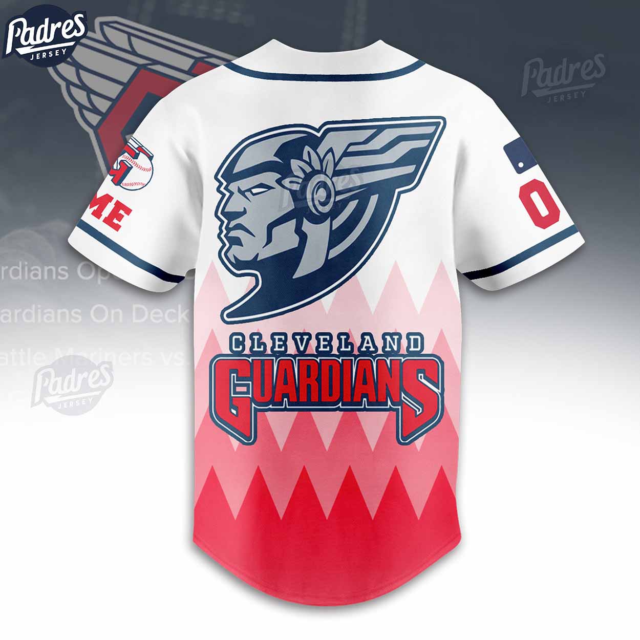 Custom MLB Logo Cleveland Guardian Baseball Jersey - Padres Jersey Oasis: Elevate Your Baseball Style Game... (Image 3)