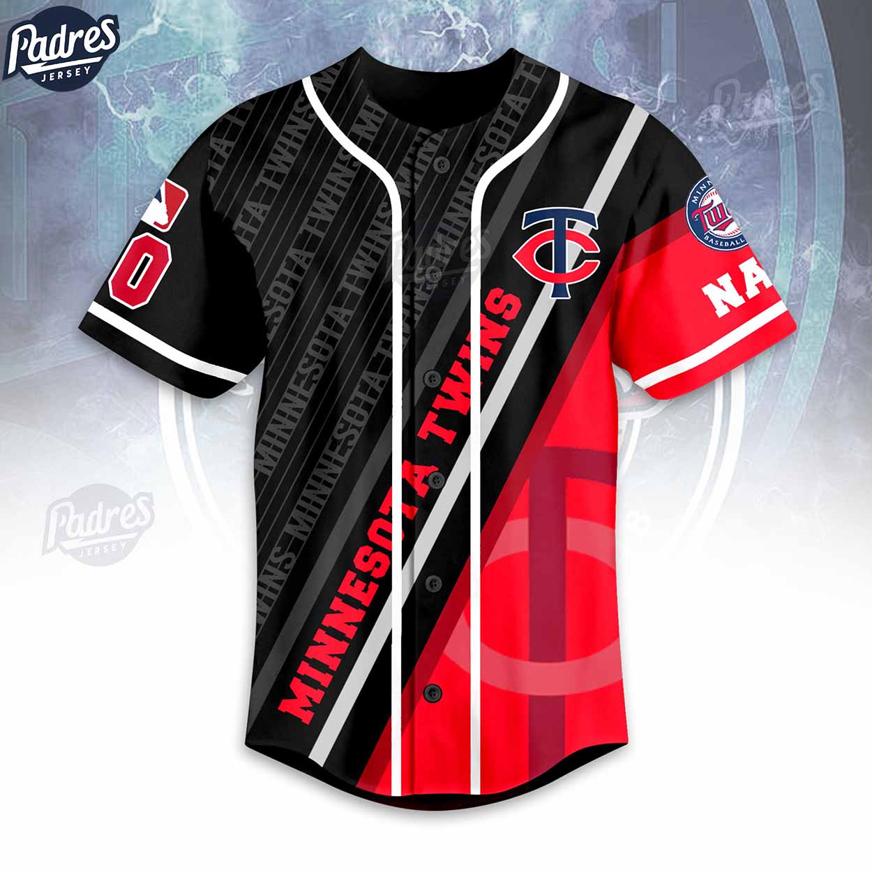 Custom MLB Minnesota Twins Black Baseball Jersey - Padres Jersey Oasis: Elevate Your Baseball Style Game... (Image 2)