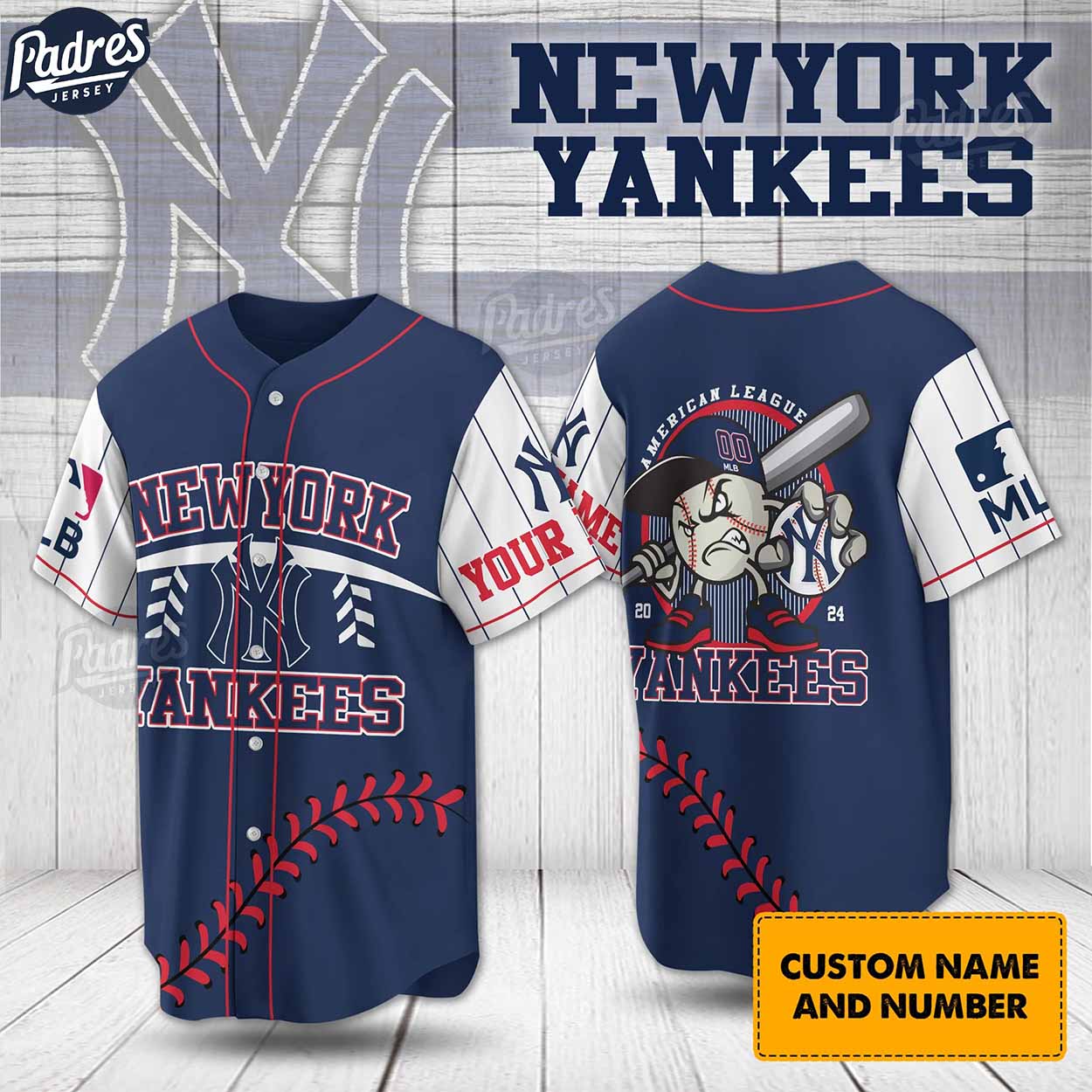 Custom MLB New York Yankees Uniform Baseball Jersey - Padres Jersey Oasis: Elevate Your Baseball Style Game... (Image 1)